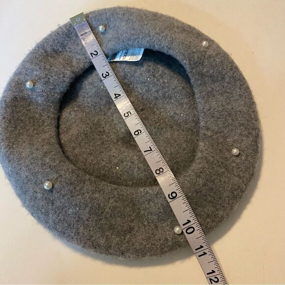 Chicos womans gray wool blend Pearl Beret hat OS - Picture 4 of 6